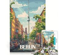 Puzzle per adulti da 1000 pezzi, paesaggio urbano di Berlino con torre della televisione, gioco impossibile, attività divertenti da fare in casa, regalo di Natale o compleanno 38x26cm