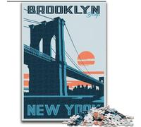 Puzzle per adulti da 1000 pezzi, paesaggio urbano di Brooklyn, giocattoli, giochi educativi, antistress, migliora l'amore tra coppie, 50x75cm