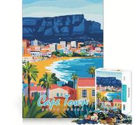Puzzle per adulti da 1000 pezzi,paesaggio urbano di Città del Capo,taglio preciso,gioco cognitivo,giocattolo per il relax,decorazione natalizia da parete (38x52cm)