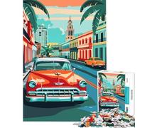 Puzzle per adulti da 1000 pezzi paesaggio urbano di Cuba gioco impossibile educativo sfida giocattolo regalo di compleanno migliora la memoria (dimensioni 38x26cm)