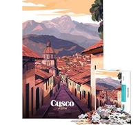 Puzzle per adulti da 1000 pezzi paesaggio urbano di Cusco Perù Puzzle da 1000 pezzi antistress divertente e spiritoso regalo per amici e familiari (38x26cm)