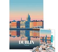 Puzzle per adulti da 1000 pezzi paesaggio urbano di Dublino Irlanda riflessi artistici giochi per famiglie sfida per l'intelligenza giocattoli che creano dipendenza ottimi regali un'opera d'arte