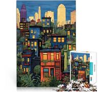 Puzzle per adulti da 1000 pezzi “Paesaggio urbano di New York” Fatto di carta，per età 14+ per il gioco educativo sfida giocattolo apprendimento educativo regalo。misurare：26x38cm/10.24 x 14.96pollice