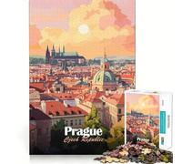 Puzzle per adulti da 1000 pezzi,paesaggio urbano di Praga al tramonto,taglio liscio,arte creativa,gioco per la mente,divertimento per il tempo libero,regalo di Natale rilassante (50x75cm)