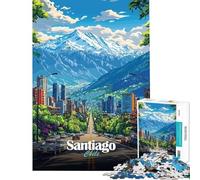 Puzzle per adulti da 1000 pezzi paesaggio urbano di Santiago del Cile sfida per l'intelligenza giocattolo avvincente gioco pratico difficile regalo di compleanno (dimensioni 38x26cm)