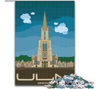 Puzzle per adulti da 1000 pezzi, paesaggio urbano di Ulm, Germania Difficili da completare ma divertenti e umoristici, con poster abbinato e foglio di quiz (26x38cm) 1000 pezzi