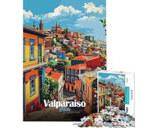 Puzzle per adulti da 1000 pezzi paesaggio urbano di Valparaíso Cile Giocattolo avvincente per coltivare la pazienza divertente educativo regalo di compleanno (dimensioni 38x26cm)