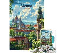 Puzzle per adulti da 1000 pezzi paesaggio urbano di Vienna Gioco divertente e coinvolgente per coltivare la pazienza Ottimo regalo per gli amanti dei giochi Assemblaggio del modello (38x26cm)