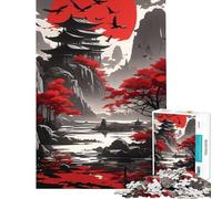 Puzzle per adulti da 1000 pezzi Pagoda del Sole Rosso gioco educativo sfida gioco rilassante attività per famiglie regalo di compleanno (dimensioni 38x26cm)