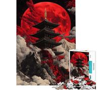 Puzzle per adulti da 1000 pezzi Pagoda della Luna Rossa gioco rompicapo per tutta la famiglia compleanno e Natale (dimensioni 38x26cm)