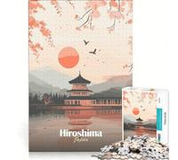 Puzzle per adulti da 1000 pezzi Pagoda di Hiroshima Giappone Decorazione da parete Stimolante da completare Ideale come regalo per tutta la famiglia 38x26cm