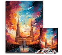 Puzzle per adulti da 1000 pezzi Palazzo nazionale Puzzle di carta psichedelica colorata Sfida mentale Regalo Attività educativa per adolescenti 1000 pezzi (38x26 cm)