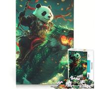 Puzzle per adulti da 1000 pezzi Panda a cavallo di un drago gioco rilassante antistress intellettuale regalo di compleanno regalo di viaggio 38x26cm