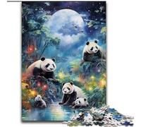 Puzzle per adulti da 1000 pezzi Panda Bamboo Moon Puzzle impossibili per adulti Sviluppa le capacità di coordinazione occhio-mano, perfetto come regalo di compleanno (dimensioni 50x75cm)