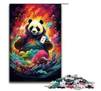 Puzzle per adulti da 1000 pezzi Panda che gioca a poker di Splatters Un gioco intellettuale con tanti colori spessi ideale come regalo per tutta la famiglia 75x50 cm