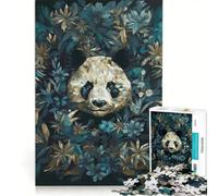 Puzzle per adulti da 1000 pezzi, panda geometrico blu, gioco interattivo, per divertimento in famiglia, compleanni e altre occasioni 50x75cm