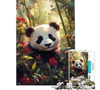 Puzzle per adulti da 1000 pezzi Panda gigante nel boschetto di bambù Gioco educativo compleanni e per tutta la famiglia (dimensioni 38x52cm)