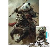 Puzzle per adulti da 1000 pezzi Panda Guerriero Giappone Puzzle da 1000 pezzi Giocattolo fai da te Migliora la memoria compleanno e Natale (38x26cm)