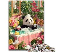 Puzzle per adulti da 1000 pezzi Panda nella vasca da bagno per bambini dai 14 anni in su, giochi divertenti, attività divertenti a casa, regali di compleanno, regali di viaggio 50x75cm