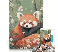 Puzzle per adulti da 1000 pezzi: Panda rosso nella foresta di bambù gioco per tutta la famiglia divertente antistress sfida unica 50x75cm