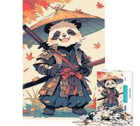 Puzzle per adulti da 1000 pezzi Panda Samurai - Simpatico gioco interattivo con samurai giocattolo avvincente per coltivare la pazienza regalo di Babbo Natale segreto ideale per passare il tempo