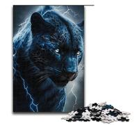 Puzzle per adulti da 1000 pezzi Pantera nera con motivo a lampi Aiuta il cervello a esercitare la pazienza Giocattoli avvincenti per coltivare la pazienza 75x50 cm