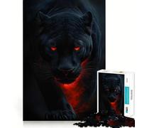 Puzzle per adulti da 1000 pezzi Pantera Nera con occhi luminosi Gioco di squadra stimolante,divertente per pensare,per momenti di relax,ideale per il tempo libero a Natale 38x52cm