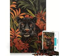 Puzzle per adulti da 1000 pezzi Pantera Nera nella giungla Gioco di squadra stimolante,divertente e rilassante,ideale per il tempo libero durante le vacanze di Natale 38x26cm