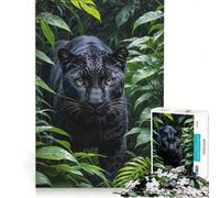 Puzzle per adulti da 1000 pezzi: Pantera Nera nella lussureggiante vegetazione della giungla giocattolo decorativo da parete decorazione artistica per la casa con pezzi completamente ad incastro