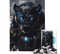 Puzzle per adulti da 1000 pezzi Pantera Occhi Blu Gioco Impossibile Gioco educativo Sfida Giocattolo Regalo Compleanno Migliora la memoria (Dimensioni 38x26cm)