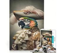 Puzzle per adulti da 1000 pezzi pappagallo nobile in stile rococò giocattolo educativo ideale per passare il tempo durante le vacanze regalo di compleanno regalo 50x75cm