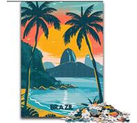 Puzzle per adulti da 1000 pezzi Paradiso brasiliano, gioco per famiglie, antistress, sfida difficile, rafforza l'amore tra coppie, 26x38cm