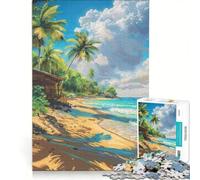 Puzzle per adulti da 1000 pezzi Paradiso tropicale con palme decorazione da parete passatempo ideale per le vacanze in casa gioco dal design accattivante 50x75cm