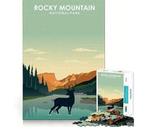 Puzzle per adulti da 1000 pezzi,Parco delle Montagne Rocciose,bordo fine,gioco creativo,problem solving,relax,compleanno,arte (50x75cm)