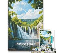 Puzzle per adulti da 1000 pezzi, Parco nazionale dei laghi di Plitvice, gioco stimolante, giocattoli educativi, regali di Babbo Natale segreto, 38x26cm (1000 pezzi)