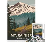 Puzzle per adulti da 1000 pezzi Parco nazionale del Monte Rainier Washington giocattoli antistress panoramici ottimi regali e giocattoli gioco rompicapo con poster abbinato e foglio di quiz 38x52cm