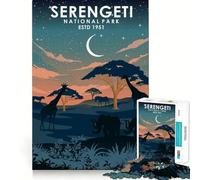 Puzzle per adulti da 1000 pezzi, Parco Nazionale del Serengeti, bordi perfetti, divertente gioco di concentrazione mentale, gioco tranquillo, decorazione natalizia, regalo (38x52cm)