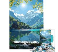 Puzzle per adulti da 1000 pezzi Parco Nazionale della Valle di Jiuzhaigou Cina gioco educativo rompicapo regalo di compleanno (dimensioni 38x26cm)