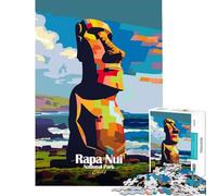 Puzzle per adulti da 1000 pezzi Parco Nazionale di Rapa Nui Cile Illustrazione per gioco educativo e stimolante ideale per divertirsi in famiglia Regalo divertente (Dimensioni 38x26cm)