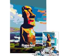 Puzzle per adulti da 1000 pezzi Parco Nazionale di Rapa Nui Cile Illustrazione per gioco educativo sfida relax antistress regalo di compleanno (dimensioni 75x50cm)