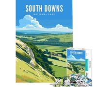 Puzzle per adulti da 1000 pezzi Parco Nazionale di South Downs gioco interattivo giocattolo avvincente per coltivare la pazienza regalo di Babbo Natale segreto vacanza a casa passatempo (50x75cm)