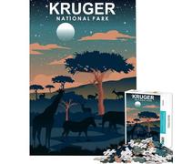 Puzzle per adulti da 1000 pezzi Parco Nazionale Kruger sfida per la mente e l'intelligenza gioco avvincente regalo pratico per donne ottima idea regalo (dimensioni 38x26cm)