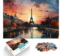 Puzzle per adulti da 1000 pezzi Parigi al tramonto Fatto di cartone per 14+ Vacanza a casa: uccidere il tempo Idee regalo misurare：26x38cm/10.24 x 14.96pollice