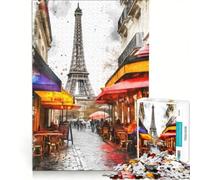 Puzzle per adulti da 1000 pezzi Parigi e la Torre Eiffel giochi rilassanti attività divertenti da fare a casa con poster abbinato e foglio di curiosità 50x75cm