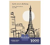 Puzzle Per Adulti Da 1000 Pezzi Parisian Scene with Eiffel Tower Puzzle Per Adulti Gioco Rompicapo Un'opera D'arte Sfida Educativa 70x50cm/1000pcs