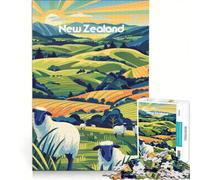 Puzzle per adulti da 1000 pezzi pascoli della Nuova Zelanda gioco rompicapo per divertimento in famiglia lista dei desideri con Babbo Natale 50x75cm