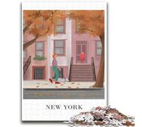 Puzzle per adulti da 1000 pezzi, Passeggiata autunnale a New York, puzzle per adulti, antistress, sfida difficile, decorazioni e regali unici per la casa (50x75cm)