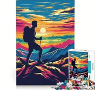 Puzzle per adulti da 1000 pezzi passeggiata escursionismo tramonto gioco impossibile vacanza a casa passatempo compleanno e Natale 38x26cm