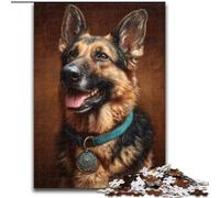 Puzzle per adulti da 1000 pezzi "Pastore tedesco felice" Puzzle da 1000 pezzi per adulti, regalo perfetto per compleanni, feste, decorazioni per feste spaziali (dimensioni 26x38cm)