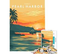 Puzzle per adulti da 1000 pezzi Pearl Harbor Hawaii Giocattolo educativo per l'apprendimento Gioco educativo per divertimento in famiglia Regalo divertente (Dimensioni 38x26cm)